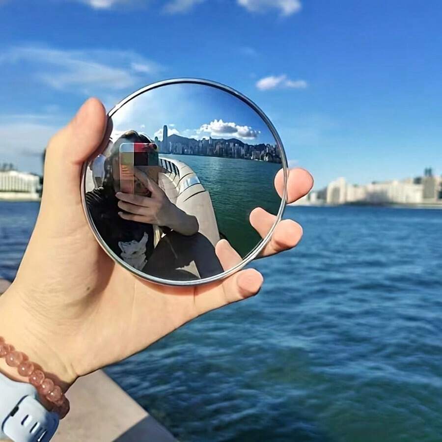 Espejo convexo de mano, lente gran angular, accesorio de fotografía de viaje, espejo redondo pequeño para tomar fotos, disponible en tamaños grande y pequeño. Espejo convexo de gran angular, un regalo de viaje imprescindible para amigos, accesorio de selfie, diseño compacto, espejo para fotos de pareja en el Día de San Valentín, reflejo de alta calidad, accesorio para creadores de contenido - Multicolor - Ver 1