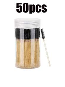 100支一次性睫毛夹套装，含收纳盒，水晶金手柄黑色刷头，睫毛嫁接化妆工具套装 - 彩色 - 查看 12