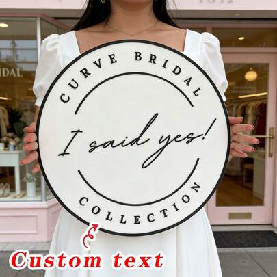 Custom Made Wedding Sign , Fully Personalized Sign, 3D Acrylic Sign , Bridal Shop Sign Large Circle Business Sign For Wall, Salon Custom Sign,Round Business Logo Sign, 3D Door Wall Sign, Custom Logo Acrylic Business Signage, Office Storefront, Wall Hanging Business Office