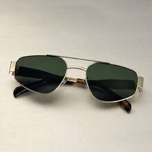 复古双梁方形/圆形镜框眼镜，男女通用，舒适防滑镜腿，适合日常出行和时尚街拍 - 彩色 - 查看 10