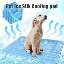 1pc Pet Cooling Mat, Breathable Ice Silk Fabric Dog/Cat Cooling Pad, Suitable For Small/Medium Pets In Summer - Multicolor - View 1