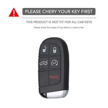 Carbon Silicone Car Key Cover Case For Dodge Ram Charger Journey Durango Grand Cherokee Chrysler Keyless Fob Shell Holder - black - View 2