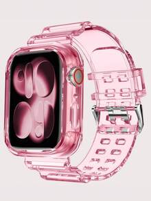 Glitter Bling Jelly Clear Band Case Compatible With Apple Watch Band With Bumper Case 49mm 46mm 45mm 44mm 42mm 41mm 40mm 38mm, Hard Crystal Clear Sport Strap Compatible With IWatch SE Ultra 3 2 Series 11 10 9 8 7 6 5 4 3 2 1 For Boy Girl Hollow No Include Watch - Multicolor - View 27