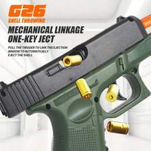Soft And Springy Toy Gun - Semi-Automatic Pressure Shooting, Toy Gun With Shell Ejection Function, Suitable For Christmas And Birthdays - 綠色 - 查看 4