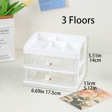 1pc Multi-Drawer Small Stationery Marker Pen Storage Box, High Transparency Pull-Out Drawers With Cute Rabbit And Pig Handles, Organizes Stationery, Memo Notes And Miscellaneous Items - Multicolor - View 16