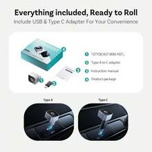 OTTOCAST Mini Pot 2025 2 en 1 Adaptador automático inalámbrico CarPlay/Android, WiFi de 5 GHz, conexión automática para Coches 2016+ - Plateado - Ver 8