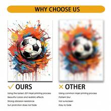3pcs Modern Graffiti Football Canvas Wall Art - Colorful Athlete And Sneaker Prints, Urban Sports Decor For Living Room, Bedroom, Office, Framed Option - Multicolor - View 5