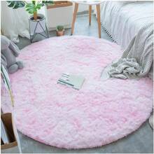 1 件圆形毛绒柔软蓬松地毯 - 现代简约涤纶室内地毯，编织针织，适用于客厅、卧室、游戏室、宿舍、沙发、青少年房间装饰、书房和娱乐区 - 易于清洁，营造舒适氛围 - 淺灰色 - 查看 19