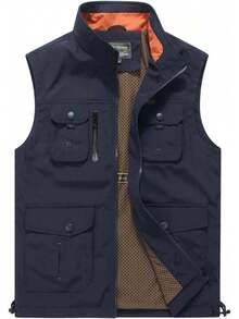 Chaleco de pesca ligero de secado rápido para hombres Gihuo con múltiples bolsillos - Marino - Ver 3