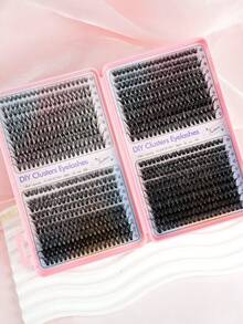 800支/包大容量D型卷翘睫毛夹，大容量睫毛册，10D+20D+30D+40D+50D+60D+80D/50D+60D+80D+100D睫毛嫁接套装，自然眼妆，10-16支混合防水仿貂毛假睫毛，3D单根假睫毛套装，方便携带可重复使用，适合日常出行、度假、日常妆容、角色扮演、全妆及日常佩戴，睫毛簇，单根假睫毛，假睫毛 - D - 查看 7