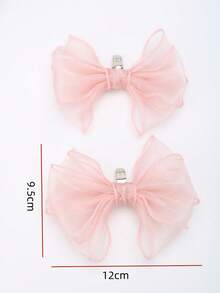 2件装可拆卸鞋饰，颜色可选白色、米色、黑色、酒红色、浅粉色、玫瑰粉色、米色蝴蝶结设计，时尚优雅的DIY鞋夹，适用于高跟鞋、浅口鞋、办公/商务场合、约会装束。 - 淺粉色 - 查看 5