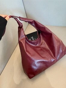 New And Fashionable Handbag With Hot Girl Style Tote Bag, Rivet Bag, Women's Commuting Personalized Velvet Crossbody Bag - Burgundy - View 4