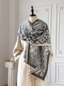 1 buah Syal Hangat Pria Motif Paisley Patchwork Vintage Jacquard Bahan Kasmir Imitasi, Modis dan Serbaguna untuk Kantor, Jalanan, Musim Gugur/Dingin - MultiWarna - View 4