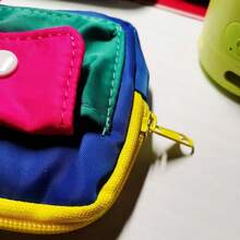 2025新款小钱包，便携紧凑撞色卡包，迷你拉链耳机袋，卫生巾袋 - 彩色 - 查看 5