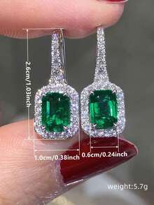 一对优雅的立方氧化锆水滴耳环，适合女士佩戴，可作为结婚纪念日、订婚派对珠宝或情人节礼物。 - 1# - 查看 4