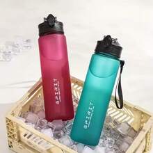 750ml Water Bottle With Straw Time Marker Large Capacity Motivational Plastic Leakproof Water Jug For Gym Travel Outdoor Sports - Multicolor - View 5