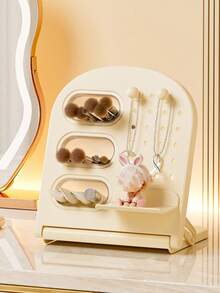 1pc Pegboard Storage Box, Student Desk Stationery & Miscellaneous Organizer, Vanity Makeup Brush & Lipstick Holder - Multicolor - View 6