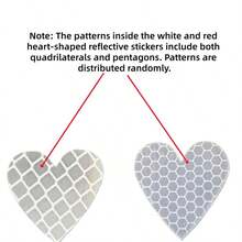 12片装汽车心形反光贴纸，适合作为送给男朋友、家人的礼物 - 12pc愛心反光貼 - 查看 9