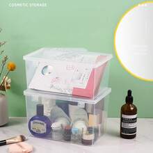 Large-Capacity Transparent Plastic Desk Organizer With Drawer - Multifunctional Storage For Office Supplies, Files, And Cables - White - View 5