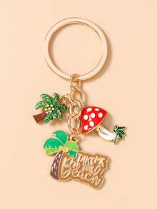 1pc Creative Multi-Color Mushroom, Letter, Coconut Tree, Cactus Keychain, Everyday Carry Key Ring For Women - Multicolor - View 16