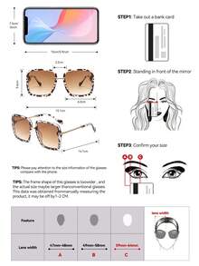 女士豹纹复古超大方形时尚眼镜，经典塑料镜框，适合宽脸，夏季度假必备复古太阳镜，适合海滩旅行、驾驶和日常佩戴 - 彩色 - 查看 5