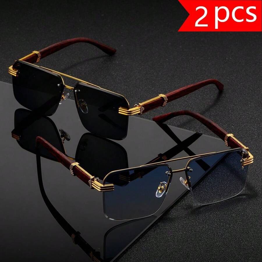 2副男士休闲时尚眼镜 - 彩色 - 查看 1