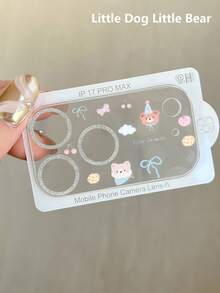 银色闪光卡通动物镜头保护膜，兼容苹果 17 Pro Max/17 Pro - 彩色 - 查看 6