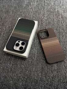 Ốp lưng điện thoại từ tính bằng sợi carbon đơn giản và thời trang, tương thích với iPhone 17, 16, 15, 14, 13, 12 - màu xanh lá - Xem 2