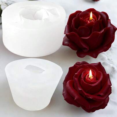 2pcs Candle Molds, Romantic 3D Rose Silicone Candle Molds - Reusable High Quality Flower Shaped Molds For Scented Candles, Handmade Soaps, Resin Crafts - Birthday, Valentine's Day, Wedding, Christmas, Thanksgiving & Mother's Day Gifts, Home & Wedding Decor, Delicate Petal Design, Smooth Texture, Exquisite Craftsmanship