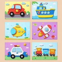 6pcs EVA Foam 3D Stickers - Kids DIY Craft Project | Cartoon Animal Educational Stickers | Children Painting Set | Creative Art Activity Kit, Fun Gift To Inspire Hands-On Ability - Multicolor - View 12