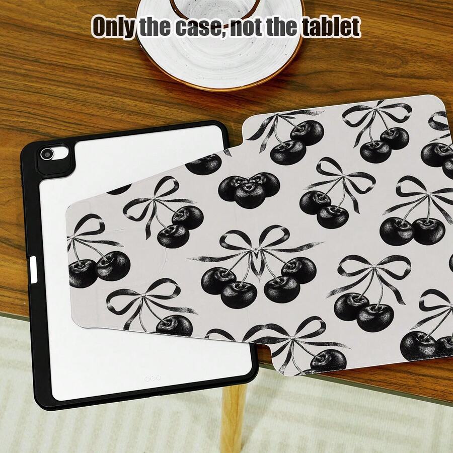 Cherry 1pc 360° Rotating Kickstand Flip Protective Case With Pen Slot, PU Leather Case With Auto Sleep/Wake Function, Compatible With Honor Pad 8/9/10, Honor GT 11.5inch/X7/X8A/X9/X8Pro/X9Pro/V9/V8 Pro, Matepad 11 Inch 2023/2022, Matepad 11.5 (2026), Redmi, OPPO, VIVO, Apple - Multicolor - View 1