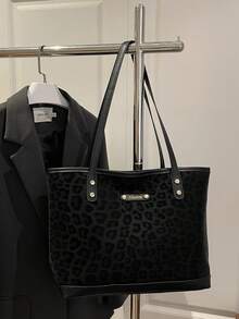 Large Capacity Handbag For Women, New Minimalist Commuter Shoulder Tote Bag - Black - View 8