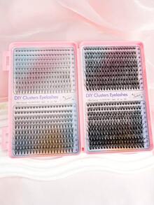 800支/包大容量D型卷翘睫毛夹，大容量睫毛册，10D+20D+30D+40D+50D+60D+80D/50D+60D+80D+100D睫毛嫁接套装，自然眼妆，10-16支混合防水仿貂毛假睫毛，3D单根假睫毛套装，方便携带可重复使用，适合日常出行、度假、日常妆容、角色扮演、全妆及日常佩戴，睫毛簇，单根假睫毛，假睫毛 - D - 查看 6