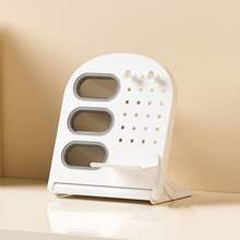 1pc Pegboard Storage Box, Student Desk Stationery & Miscellaneous Organizer, Vanity Makeup Brush & Lipstick Holder - Multicolor - View 15