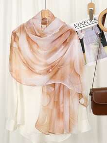 1pc New Style Thin Personalized Printed Versatile Scarf For Women, Muslim Multi-Functional Headscarf, Daily Travel Sunscreen, Photo-Taking Outer Scarf, Scarf, Beach Scarf, And Festival Gift - Scarf - View 8