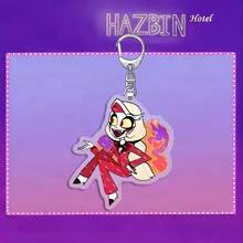 Random Style - Cartoon Hell Hotel Acrylic Keychain, Fashionable Cartoon Collection, Valentine's Day Gift - Multicolor - View 7