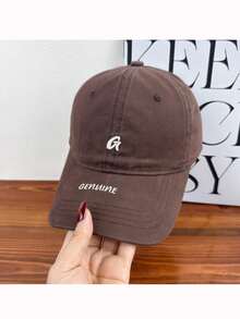 New Spring/Autumn Embroidered Letter G Soft Top Curved Brim Baseball Cap, Unisex Sun Protection Hat - A - View 4