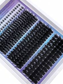 4款睫毛套装,包含下睫毛、尖刺睫毛和睫毛簇,246/182片俄罗斯睫毛嫁接套装,尖刺睫毛,3D浓密睫毛簇,60D/100D/160D/200D/300D下睫毛和尖刺睫毛簇,浓密单根睫毛簇嫁接,尖刺睫毛簇,DIY仙女/漫画风格睫毛 - D - 查看 5