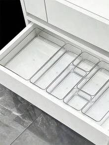 Hộp đựng đồ trong suốt 9/6/1 chiếc, hộp đựng mỹ phẩm, hộp đựng đồ dùng văn phòng và các vật dụng khác, quà tặng mùa hè cho các cô gái. - trắng - Xem 1