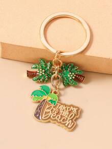 1pc Creative Multi-Color Mushroom, Letter, Coconut Tree, Cactus Keychain, Everyday Carry Key Ring For Women - Multicolor - View 8