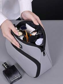 大容量多功能分隔化妆包，便携式旅行收纳洗漱包，双层设计 - 彩色 - 查看 2