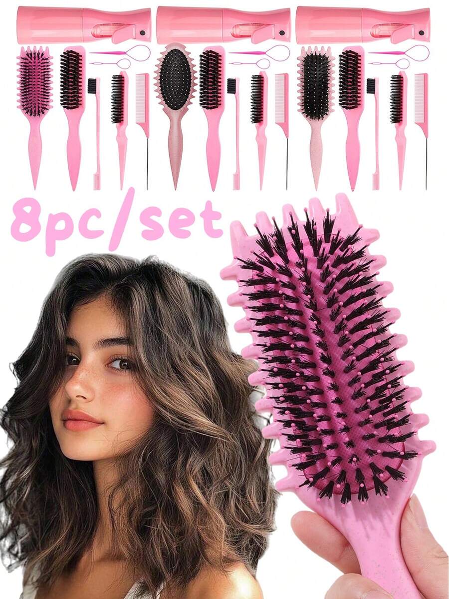 Hair brushes-UK+EU 2025 Professionelle Lockenbürste, erzeugt perfekte Locken, Wellen und Spiralen - frizz-frei, glatt und leicht zu kämmen, Salon-Niveau Styling - Verschiedenfarbig - Übersicht 1