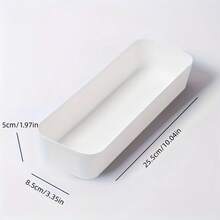 1/3/5/8pcs Japanese Minimalist Rectangular Drawer Divider Storage Boxes, Plastic Office Desk Makeup Organizer Boxes For Home, Kitchen, Bathroom, Desk Organization - Multicolor - View 8