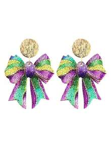 A Pair Of Dazzling Carnival-Themed Parade Earrings, Boots, Map, Bow Tie, Popular Earrings, Daily Wear, For Both Men And Women. - 1 - View 8