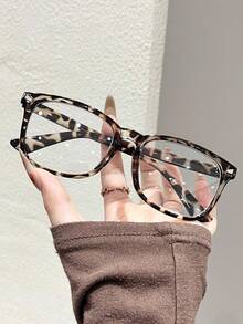 3pcs Women's Square Rhinestone Black Transparent Student Glasses, Clear Vision Accessory - Transparent - View 4