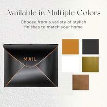 Black Mailbox Wall Mount 11 X 5 X 8.75 Inch Wall Mount Mailboxes For Outside Waterproof Mailboxes For Outside - Envelope Mailbox - BlackandCopper - View 5