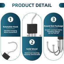 Multi-Purpose Rotatable Belt Hanger & Organizer For Closet - Space-Saving Storage For Belts, Tank Tops, Hats, Scarves, Bras,Ties,  And Purses - 黑色 - 查看 6