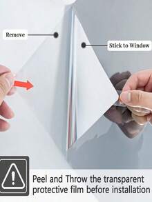 1 Roll One-Way Privacy Window Film, Heat Insulation Anti-UV Sunshade Window Sticker, One-Way Vision Anti-Peeping Sunshade Balcony Blackout Glass Sticker, Home & Office UV Protection Heat Control Reflective Glass Door Decal - Privacy Window Film - View 9