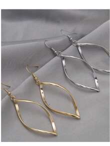 两对扭曲菱形耳环，欧美跨境风格 - 彩色 - 查看 2