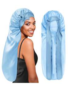 1件新款女士真丝睡帽，缎面睡帽带头带，适合编发，加长款真丝睡帽，女士专用。 - 彩色 - 查看 9